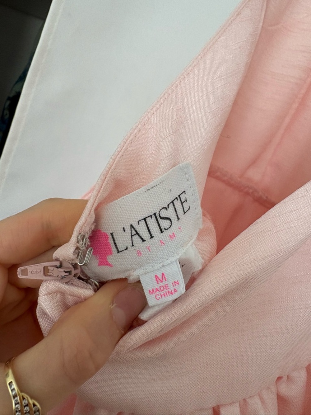 L'ATISTE Soft Pink Ruffle Mini Dress / Top - Picture 4 of 4